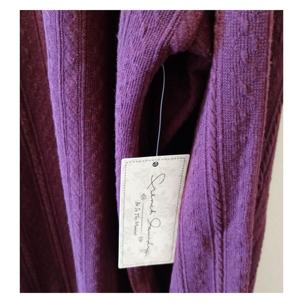 French Laundry‎ High Low Burgundy Cowl Neck Sweater - Picture 2 of 6